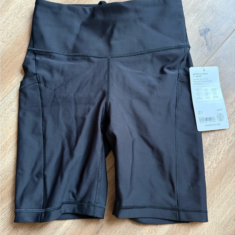 Athleta Black Bike Shorts Form-Fitting Stretch